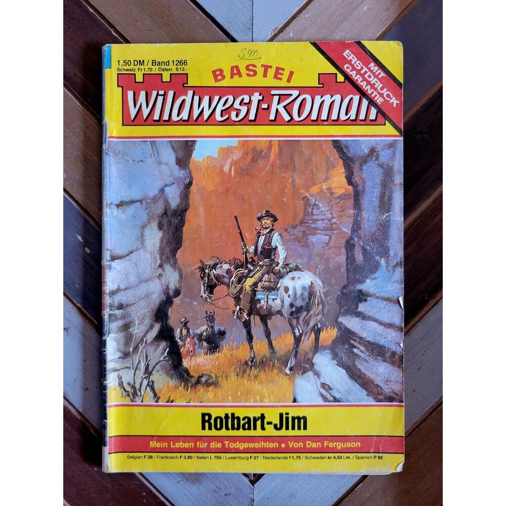 Vintage 1981 German Pulp Magazine - Bastei Wildwest Roman #1266 Rotbart-Jim (VG)